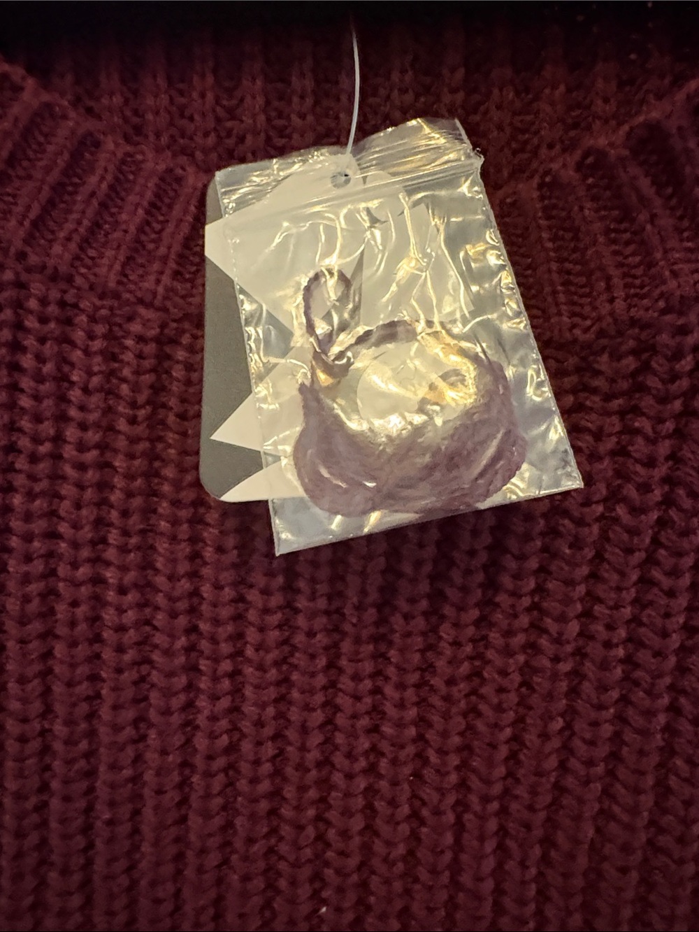 Kimchi Blue Urban Outfitters Babydoll Knit Sweater Top SZ L Wine Boho Chic - Picture 4 of 7